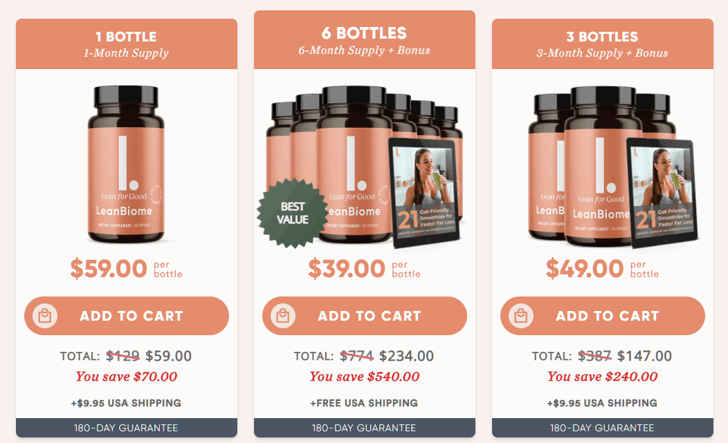 leanbiome pricing